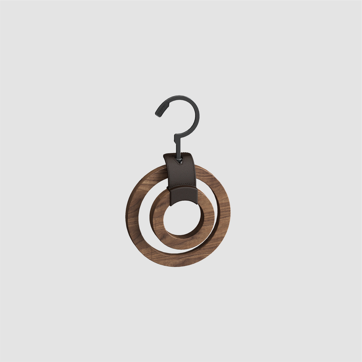 BASISTEM HORGEN Khaki Walnut Double Ring Scarf Hanger