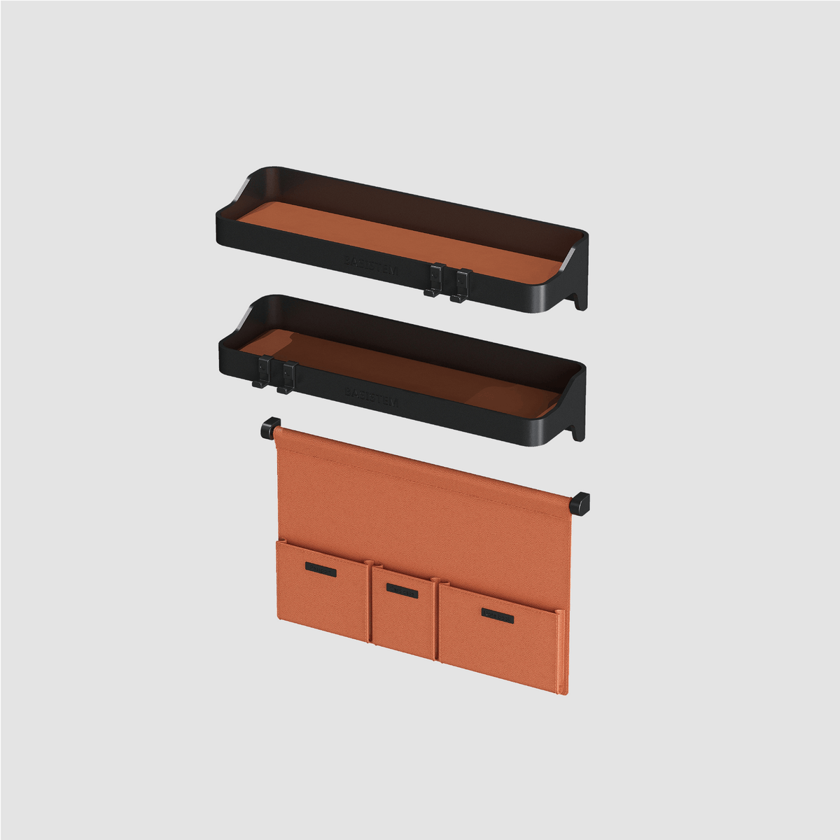 BASISTEM LYSS Wardrobe Door-Mounted Storage System Set A