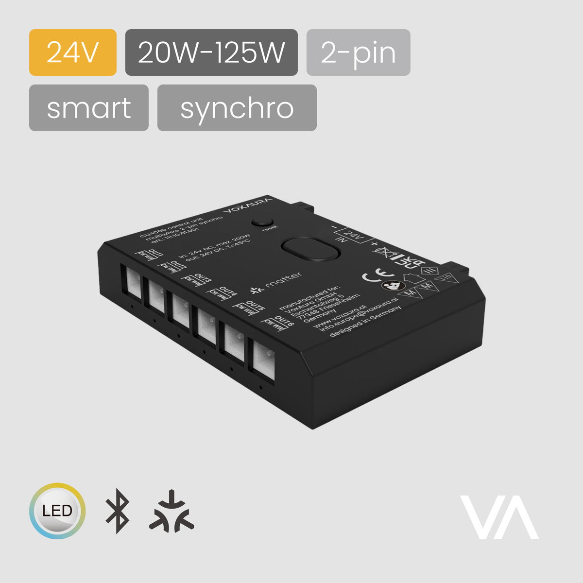 VOXAURA Control Unit, CU4000, 24V, 2-pin Multi-white, synchro