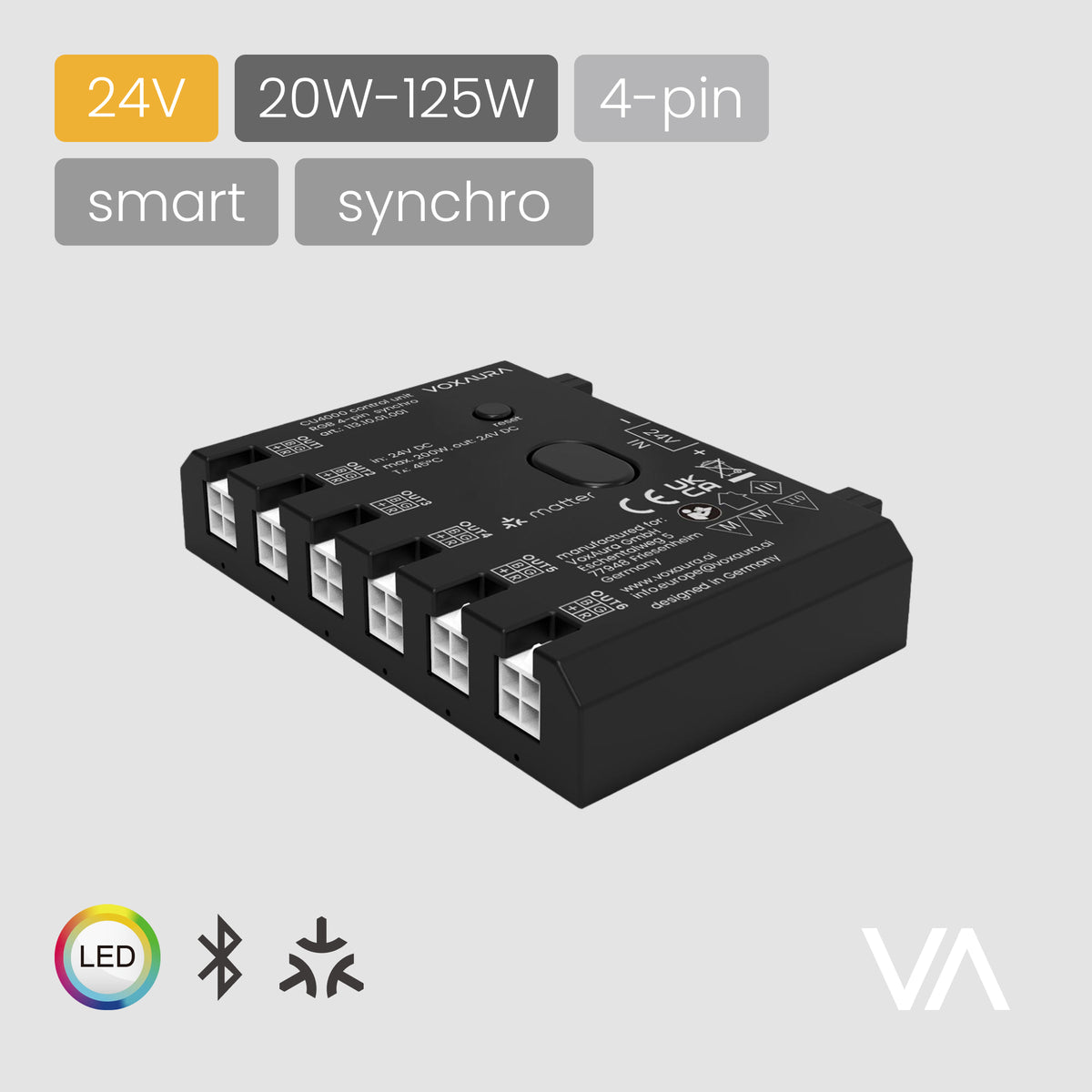 VOXAURA Control Unit, CU4000, 24V, 4-pin RGB, synchro