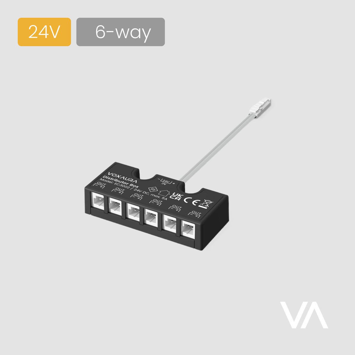 VOXAURA Distributor Box, EC3002, 6-way, 2-pin, 24V