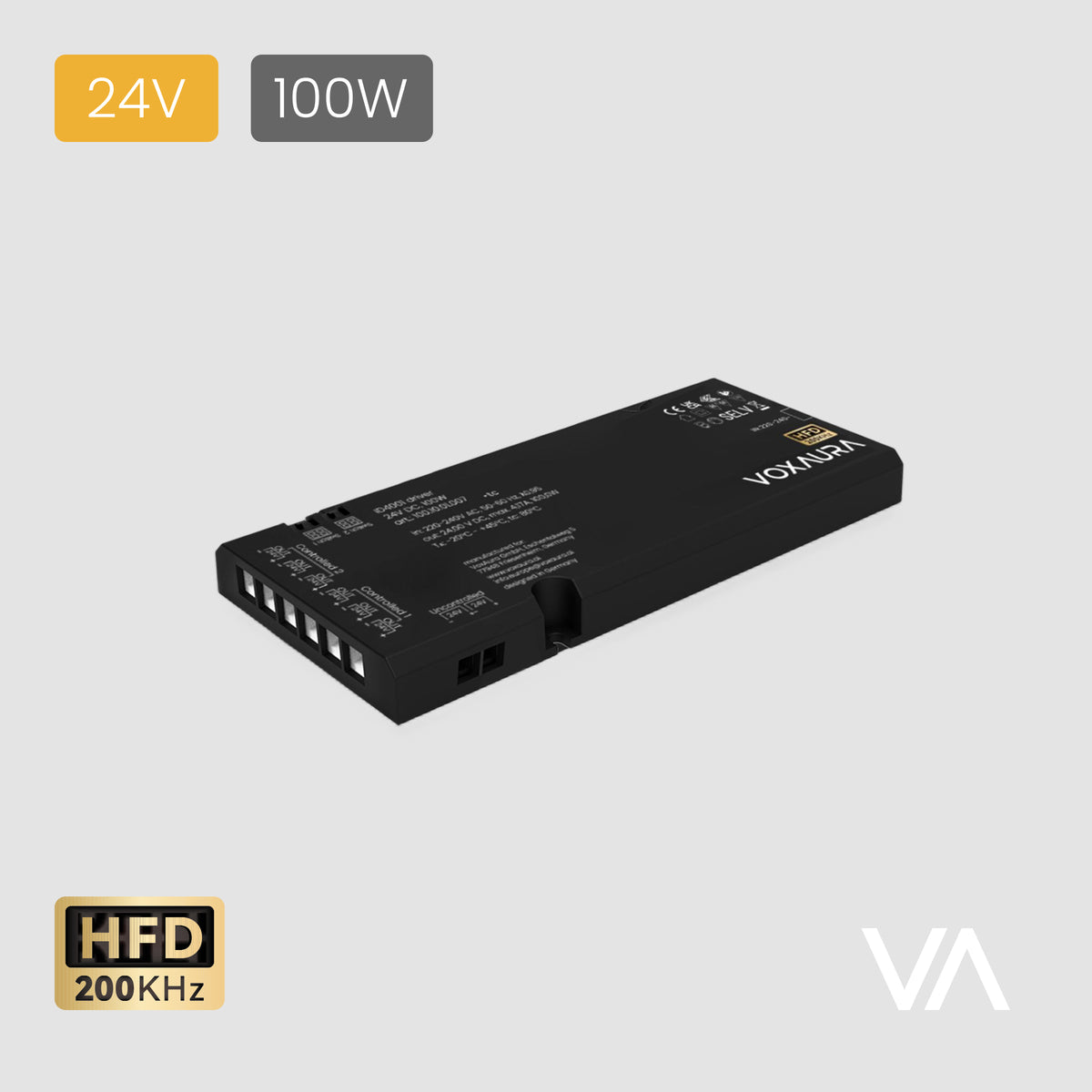 VOXAURA Integrated Driver, ID4001, 24V, 100W, 2-pin Monochrome, HFD