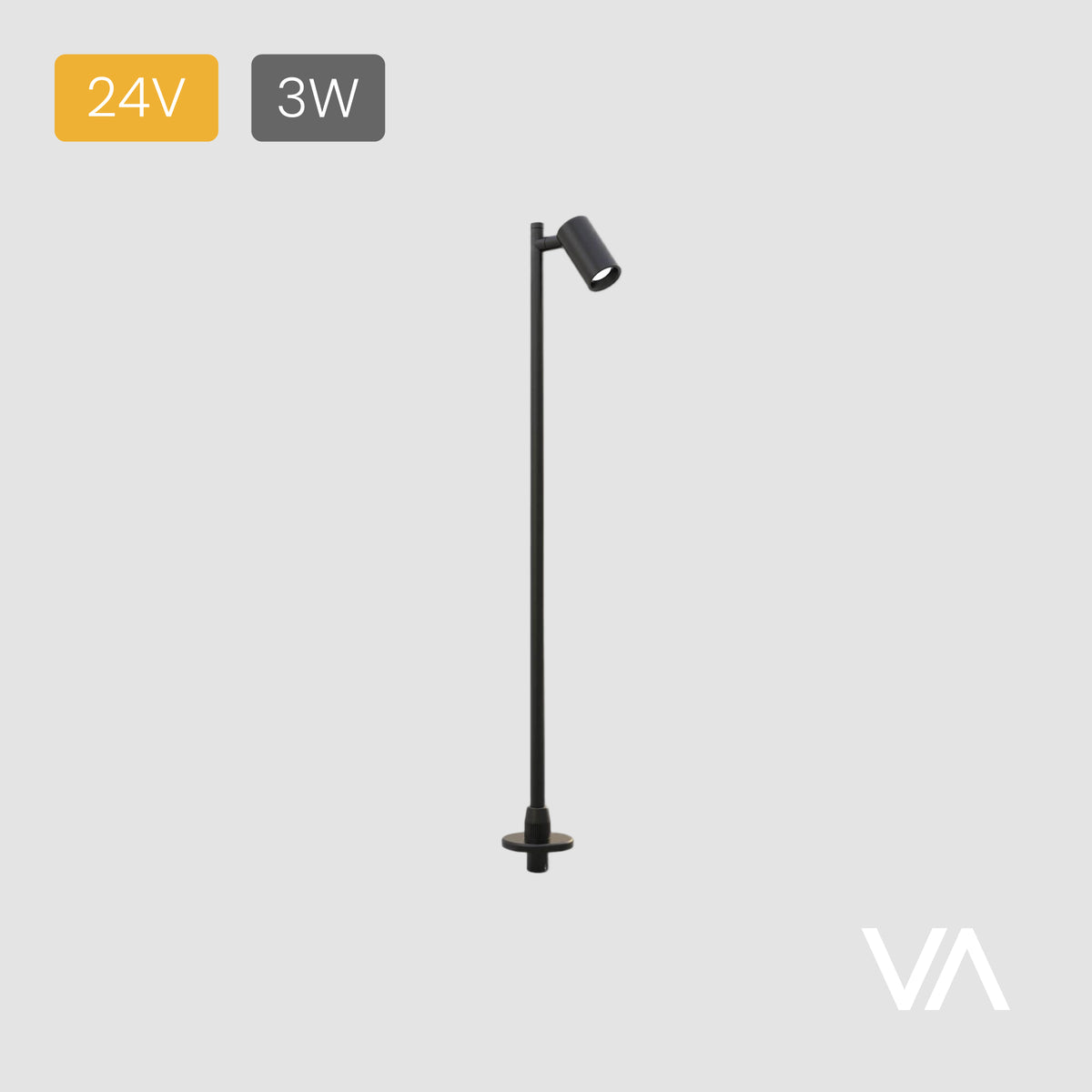 VOXAURA Showcase light, SC4001, Pole light, 24V, 3W, 2-pin Monochrome, Black