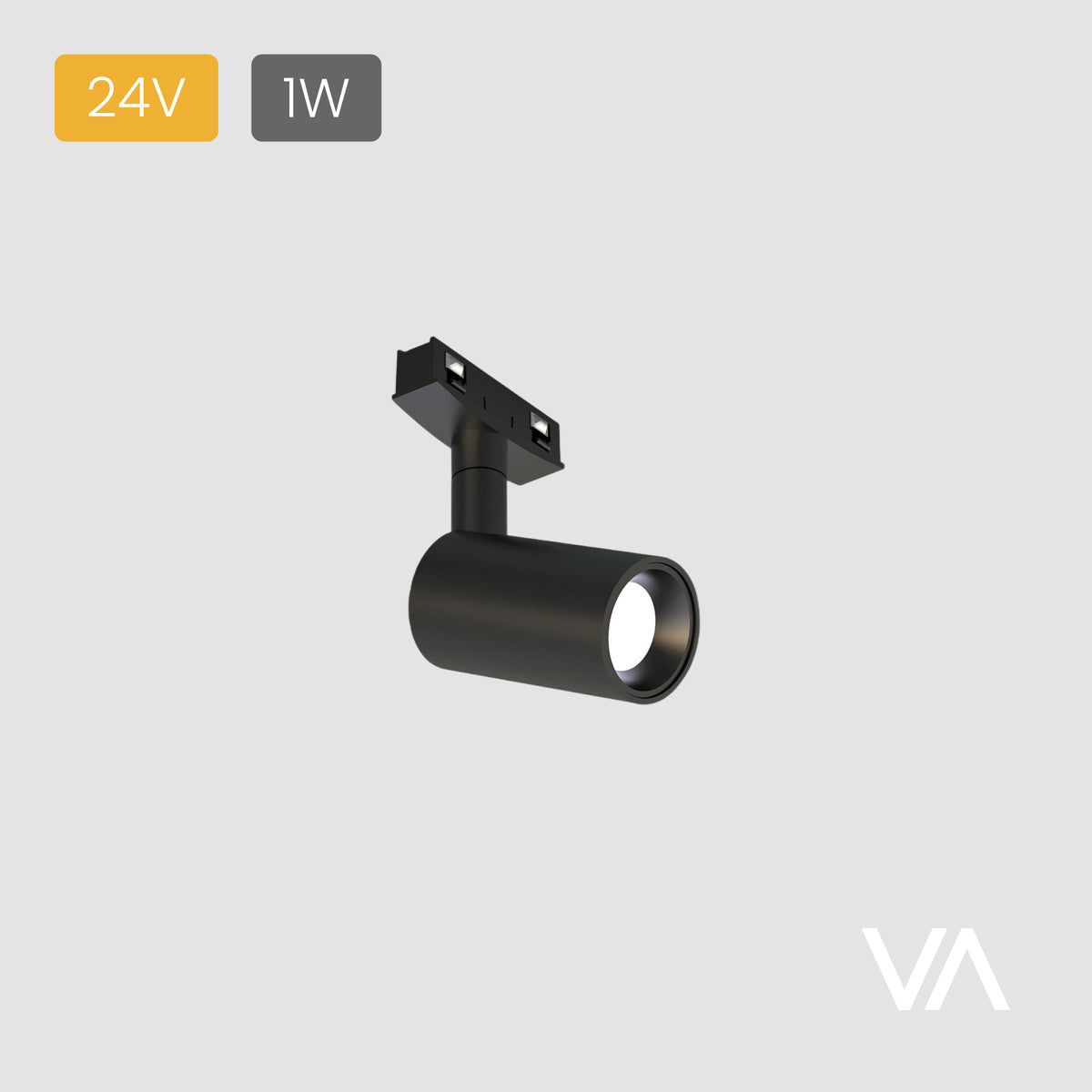 VOXAURA Showcase light, TL4001, Mini track light, 24V, 1W, 2-pin Monochrome, Black